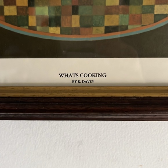 R. Davey Framed Folk Art Print ‘What’s Cooking’ 11.5” x 13.5” - Picture 5 of 5